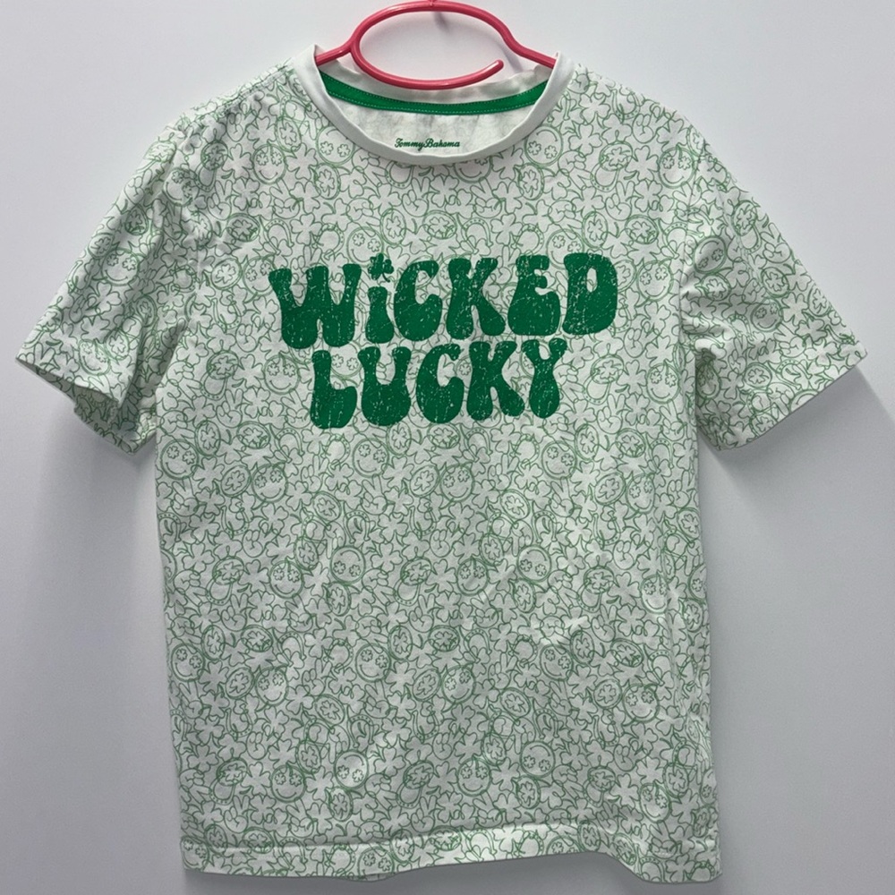 Tommy Bahama Boys T-Shirt size medium 7/8 Wicked Lucky‎ St Patrick’s Day